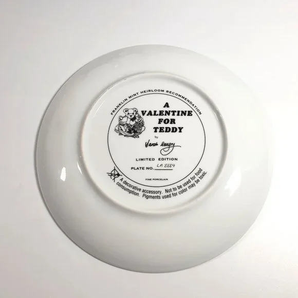 A Valentine For Teddy Sarah Bengry Vintage Plate Collectable Franklin Mint - Picture 3 of 3